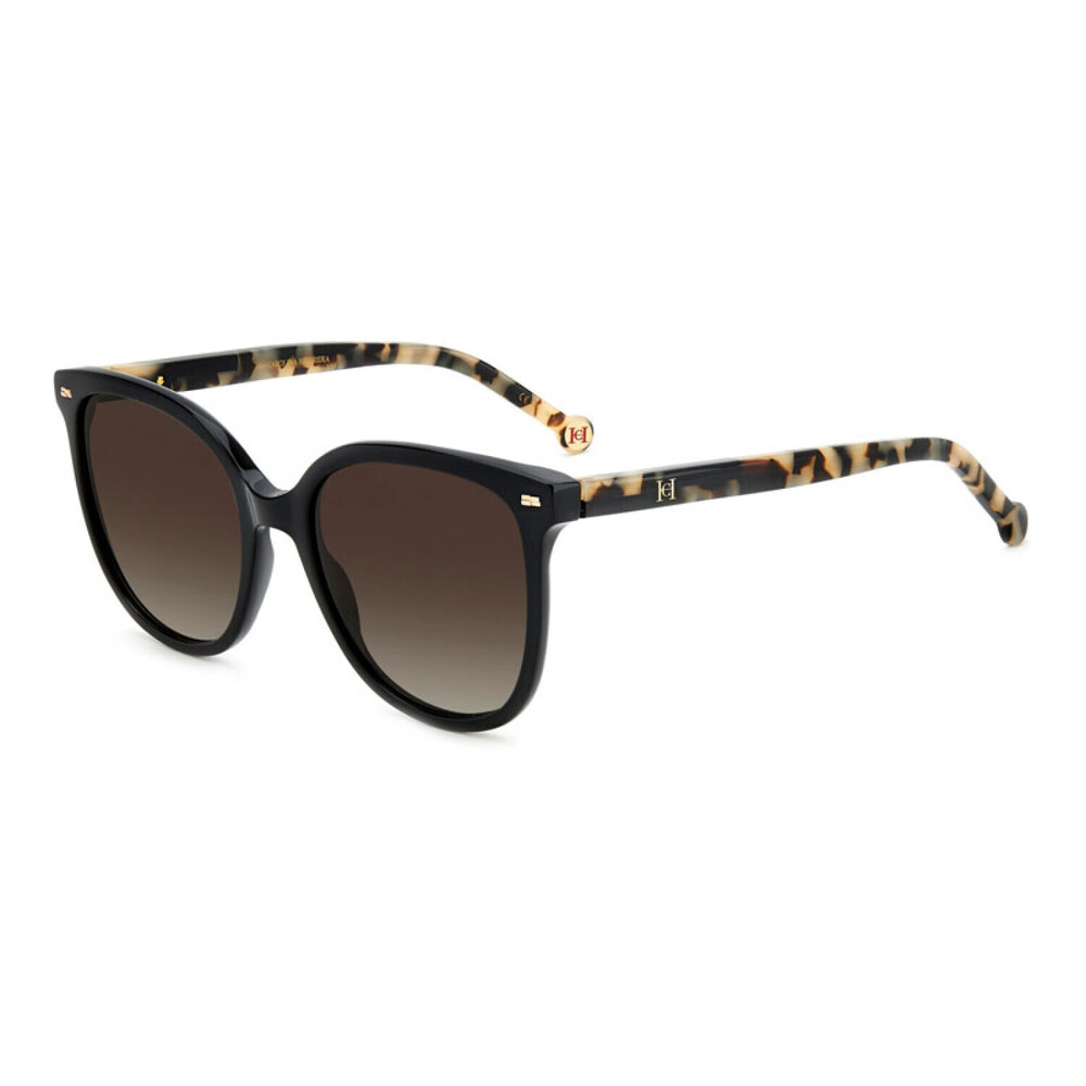 NEW Carolina Herrera HER 0136/S 0WR7HA Shiny Black/Havana Sunglasses authentic